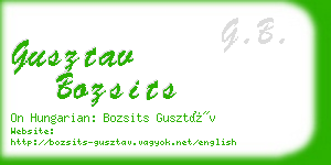 gusztav bozsits business card